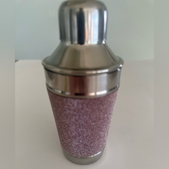 Other - Glittery Pink Stainless Steel Small Cocktail Shaker